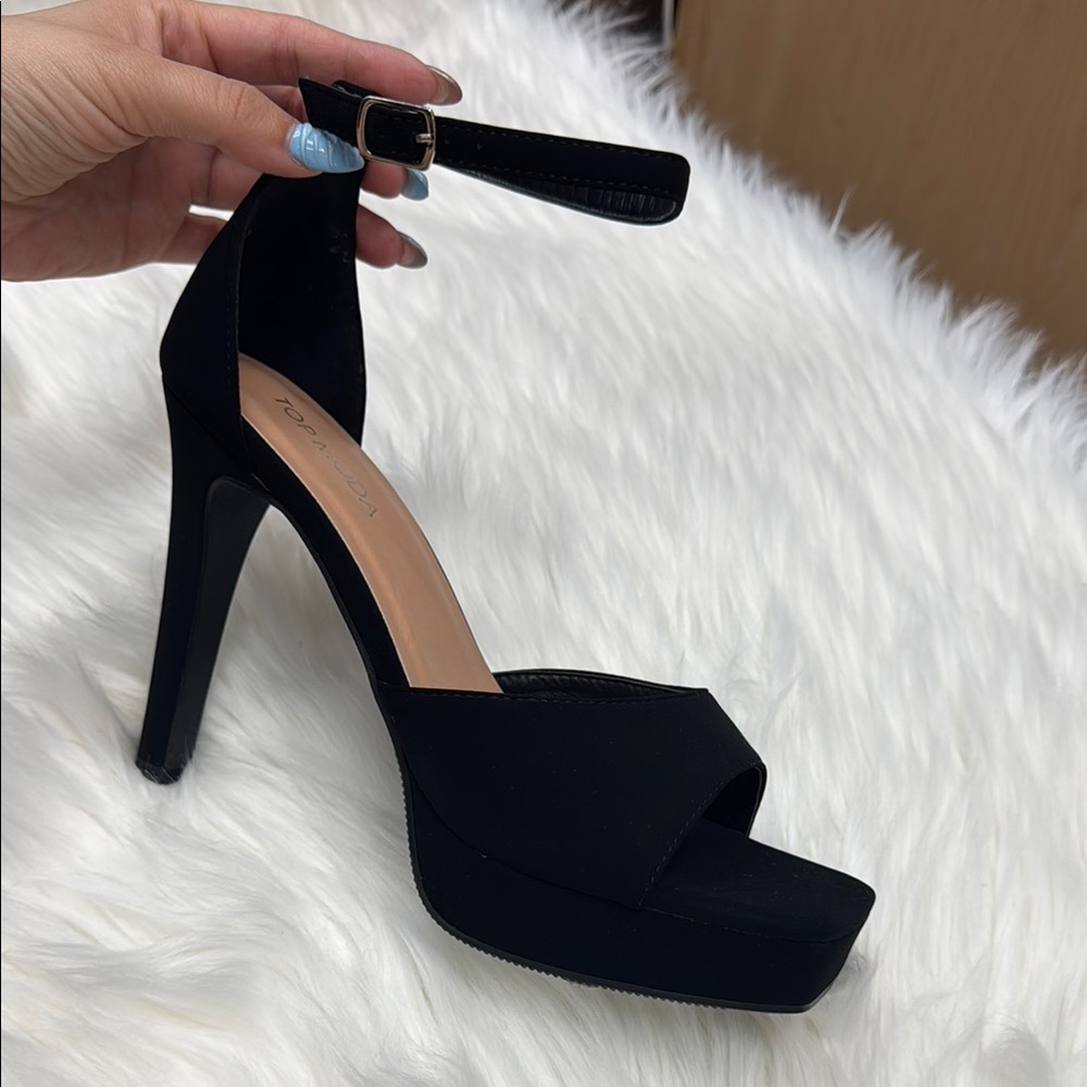 Elegant Black High Heel Sandals